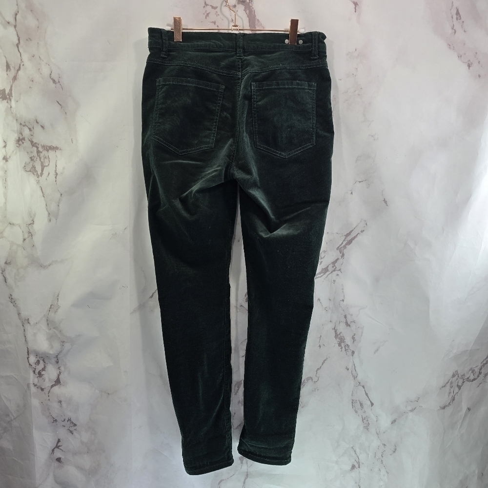 CAbi Pants Women 6 Green High Rise Corduroy Skinny Cord Velvet 4449